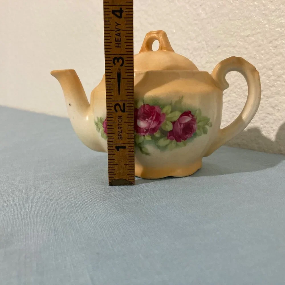 Antique Hand Painted Czechoslovak Mini Teapot